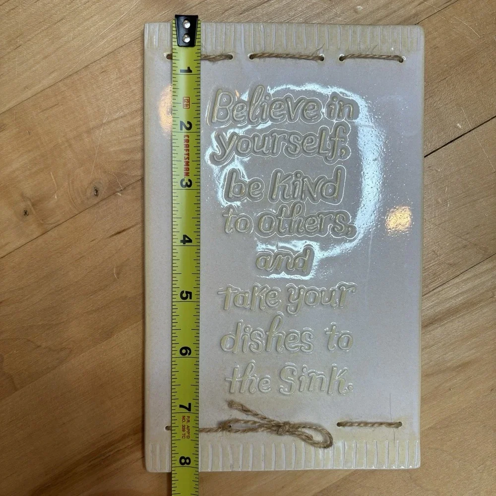 Y2K Hallmark Vintage Ceramic Plaque Be Kind Believe‎ Cottage Grandmacore Decor